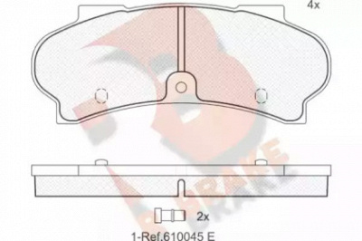 R BRAKE rb0187 -  Комплект тормозных колодок, дисковый тормоз